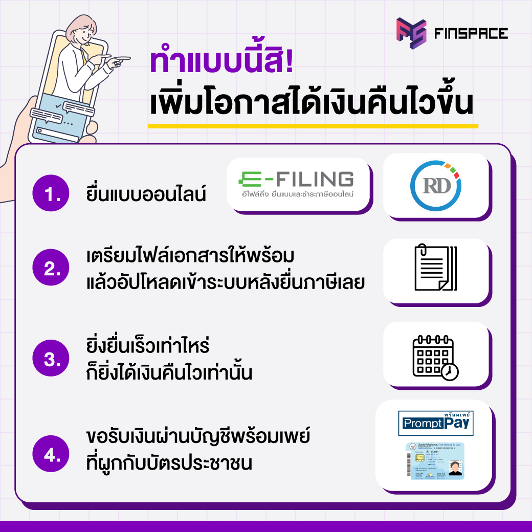 ยื่นภาษีแบบนี้ ได้เงินภาษีคืนไว