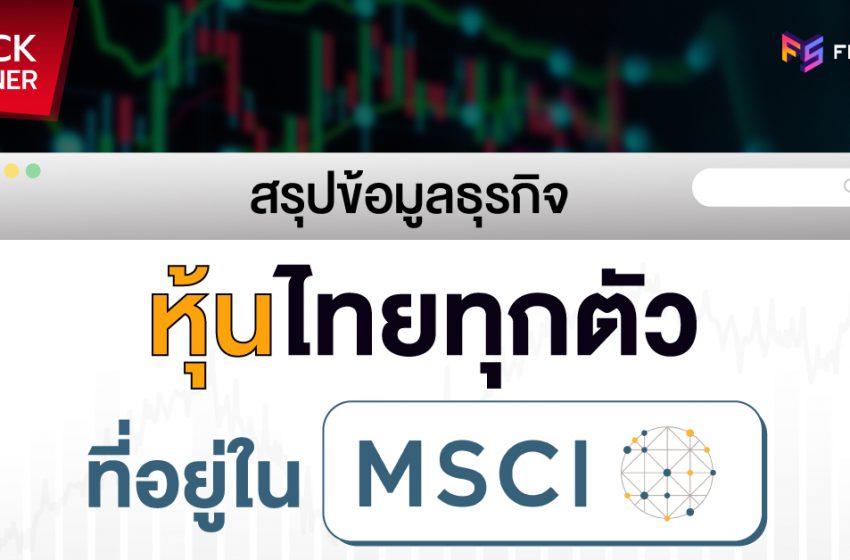  สรุปข้อมูลธุรกิจรายชื่อหุ้นใน MSCI thailand