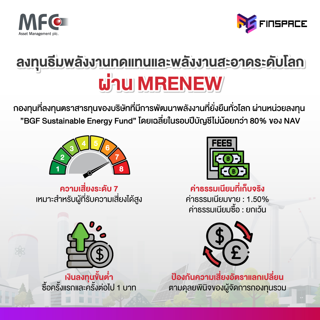 ลงทุนธีมพลังงานทดแทนและพลังงานสะอาดระดับโลกผ่าน MRENEW