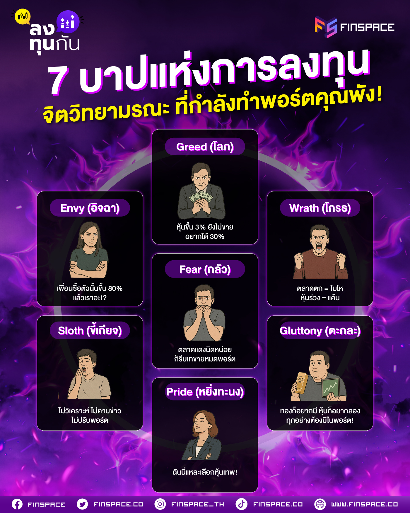 7 บาปแห่งการลงทุน จิตวิทยามรณะ ที่กำลังทำพอร์ตคุณพัง!