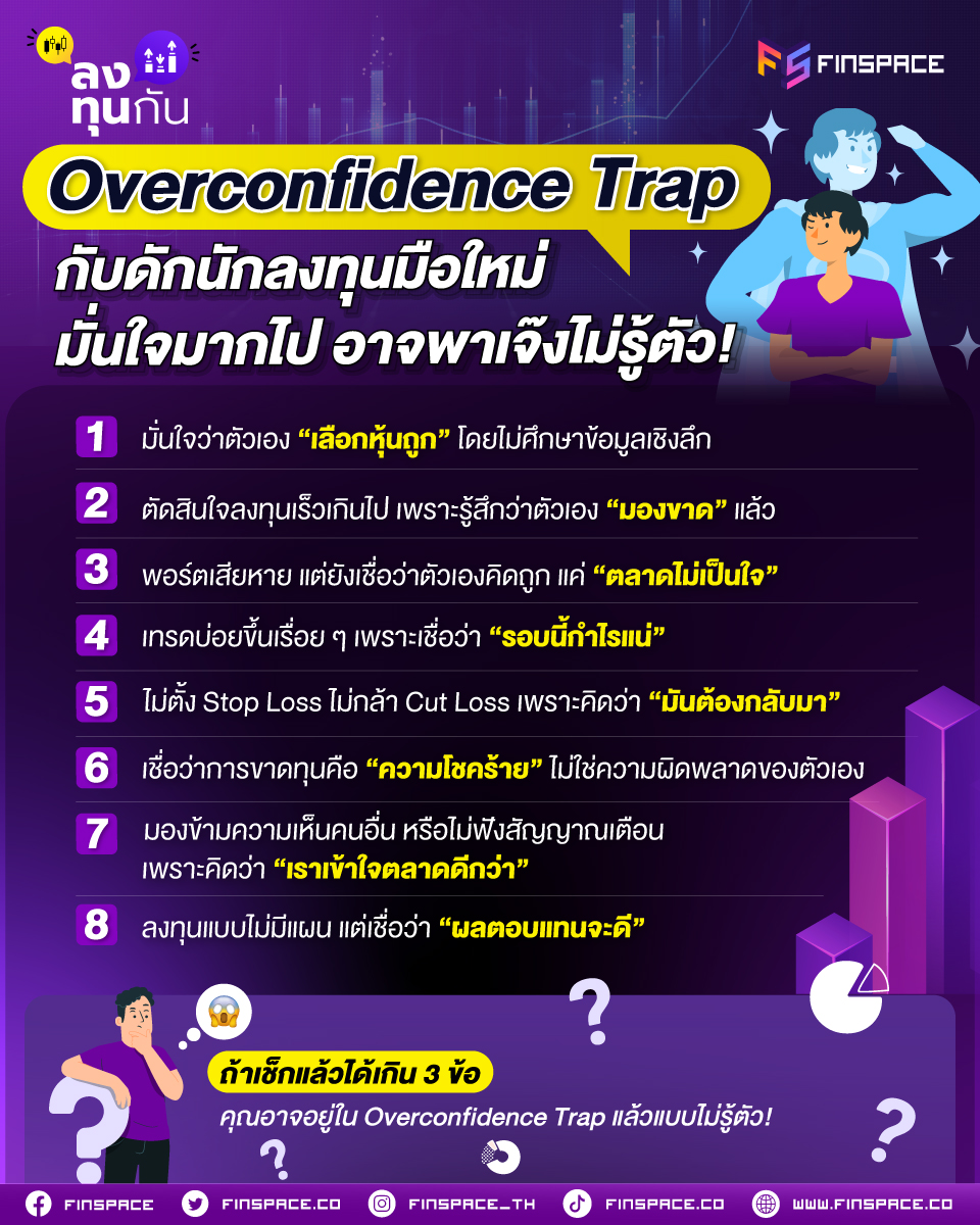 Overconfidence Trap กับดักนักลงทุนมือใหม่ มั่นใจมากไป อาจพาเจ๊งไม่รู้ตัว!